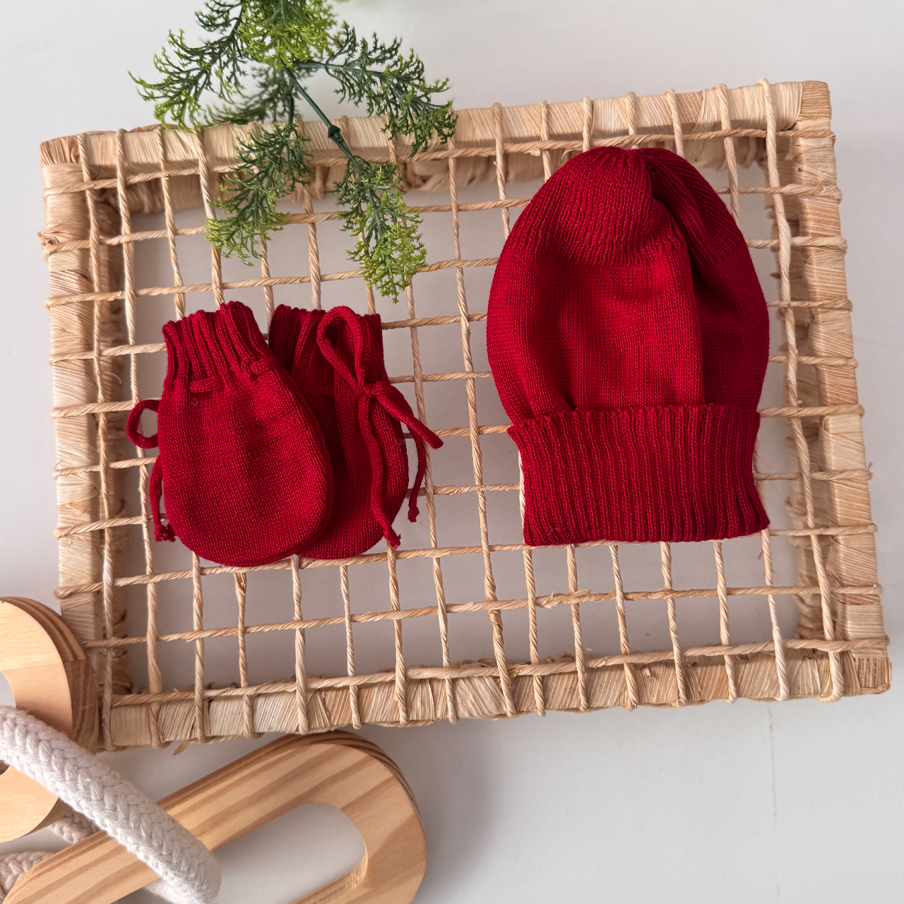  Kit Touca e Luva -  Vermelho